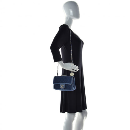 Chanel Denim Quilted Small Medallion Flap Blue 2 of 27