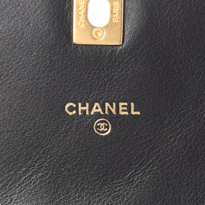 Chanel Calfskin Quilted Coco Mail Clutch With Chain Black 6 of 10