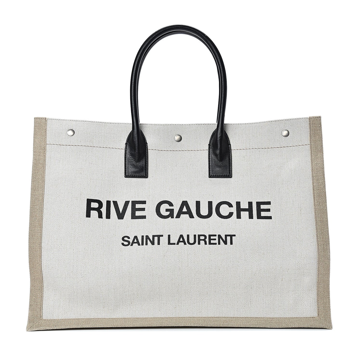 Linen Calfskin Rive Gauche Tote Optic White