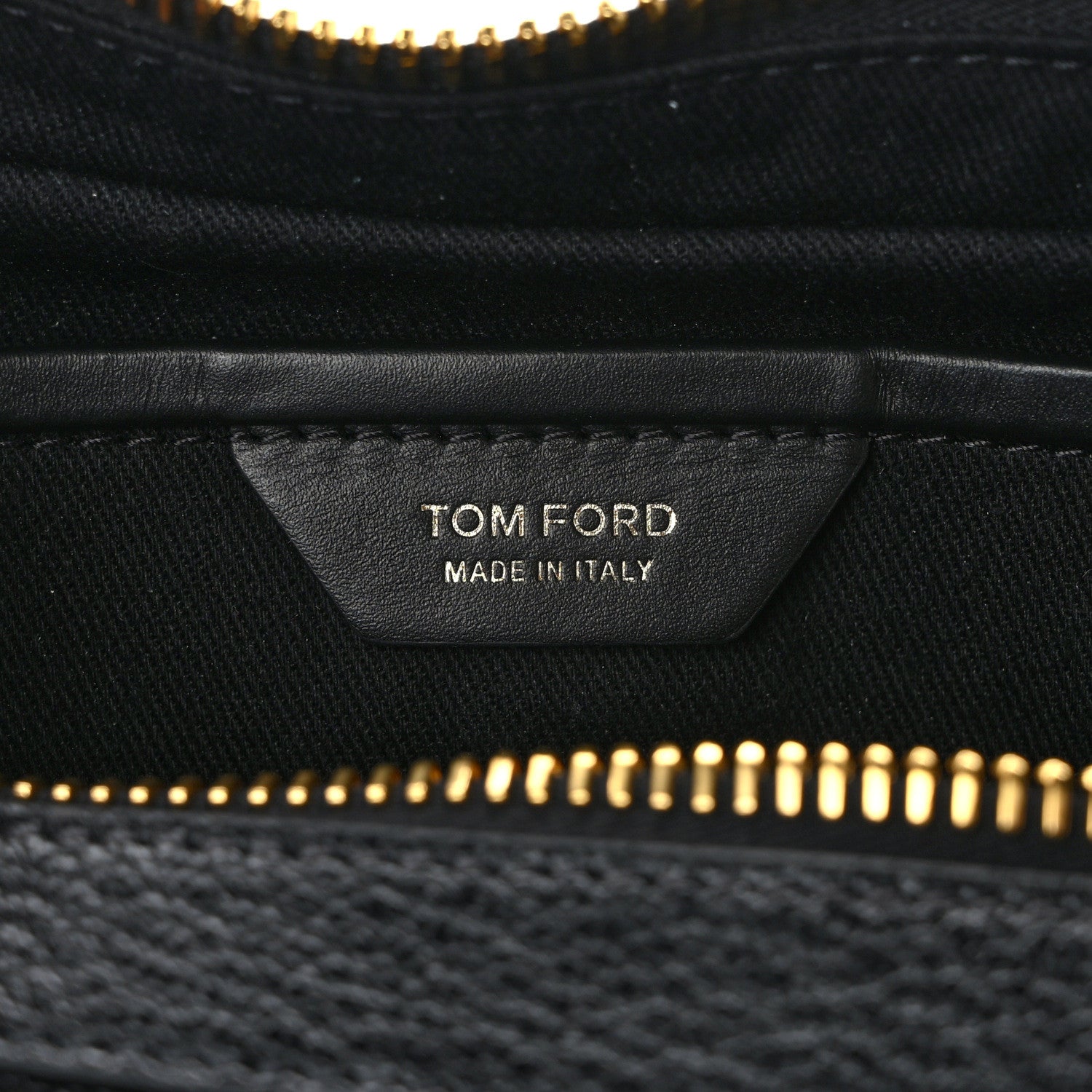 Tom Ford Grained Calfskin Zip Crescent Bag Black 6 of 8