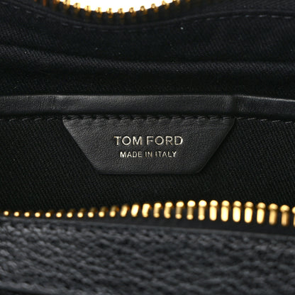 Tom Ford Grained Calfskin Zip Crescent Bag Black 6 of 8
