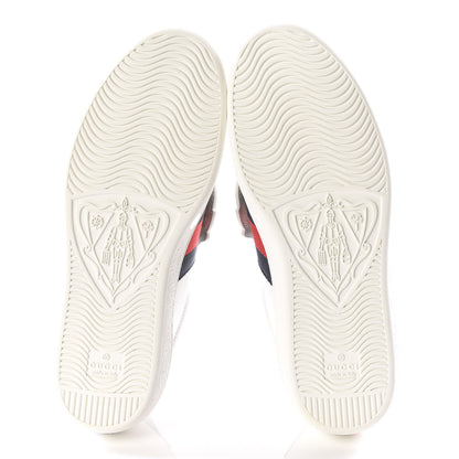 Gucci Calfskin Ayers Web Angry Cat Embroidered Mens Ace Sneakers 5.5 White 5 of 9