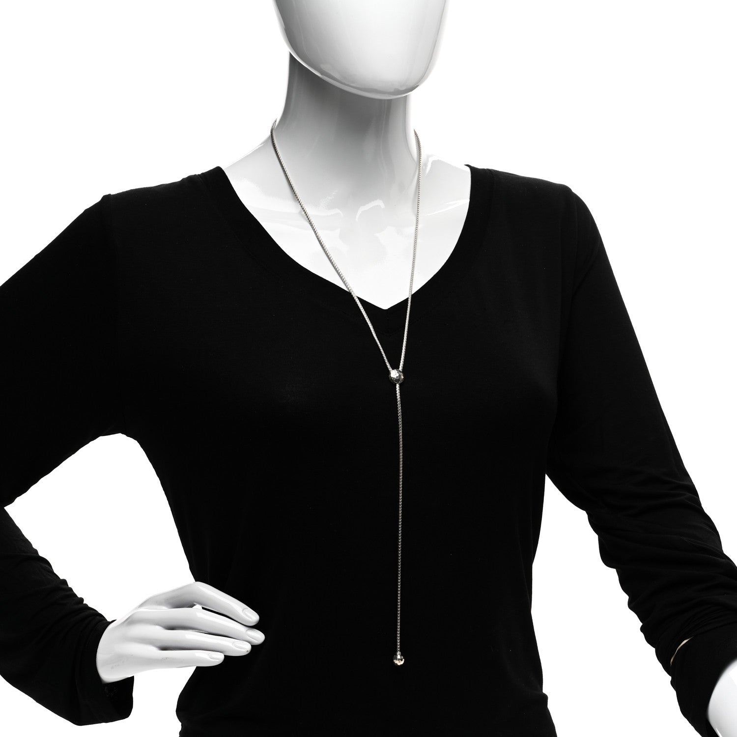 John Hardy Sterling Silver Classic Chain Hammered Y Necklace 2 of 4