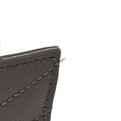 Saint Laurent Grain De Poudre Matelasse Chevron Monogram Chain Wallet Fog 11 of 12