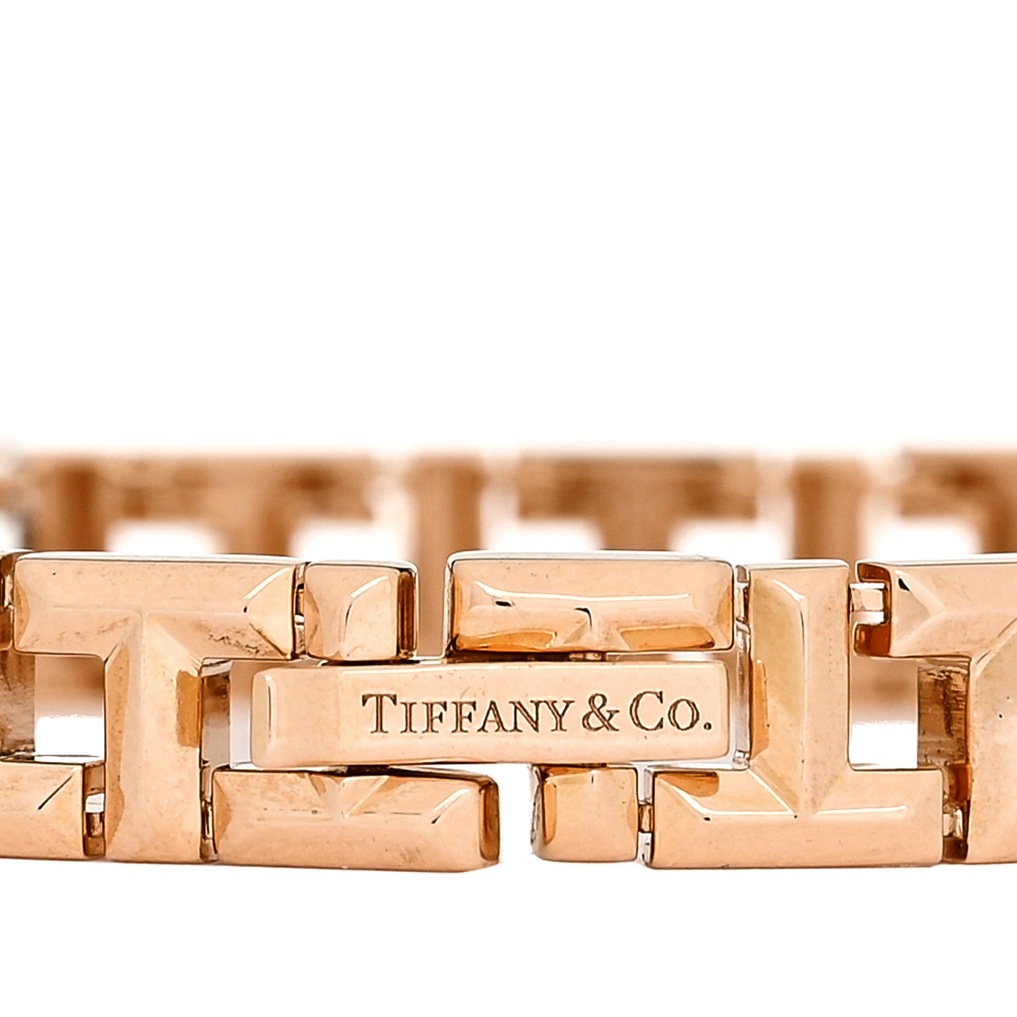 18K Rose Gold Narrow T True Hinged Bangle Bracelet