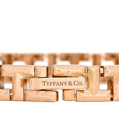 Tiffany 18K Rose Gold Narrow T True Hinged Bangle Bracelet 3 of 6