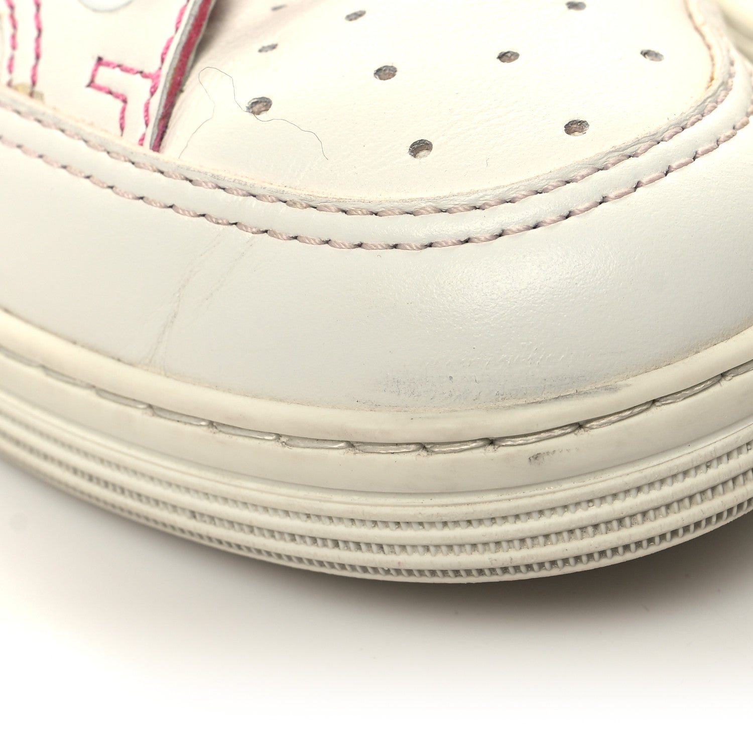 Chanel Calfskin Womens Logo Sneakers 35.5 White Pink 9 of 10