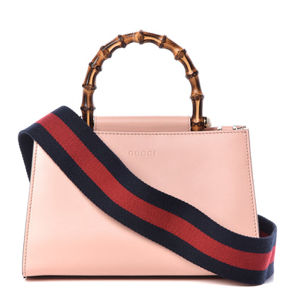 Gucci Nappa Bamboo Web Mini Nymphaea Top Handle Bag Perfect Pink Mystic White 1 of 13