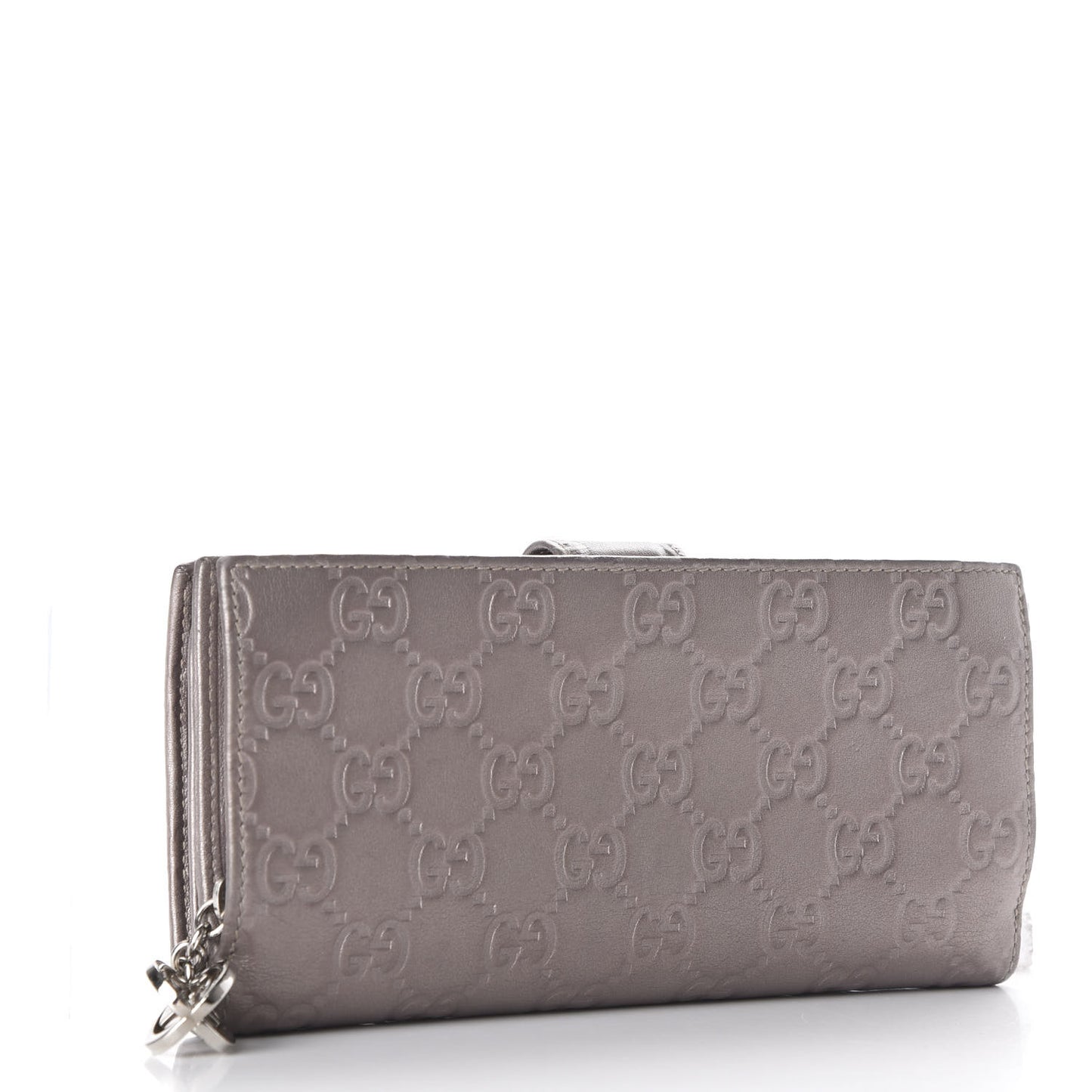 Guccissima Twins Continental Flap Wallet Silver
