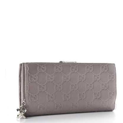 Gucci Guccissima Twins Continental Flap Wallet Silver 2 of 8