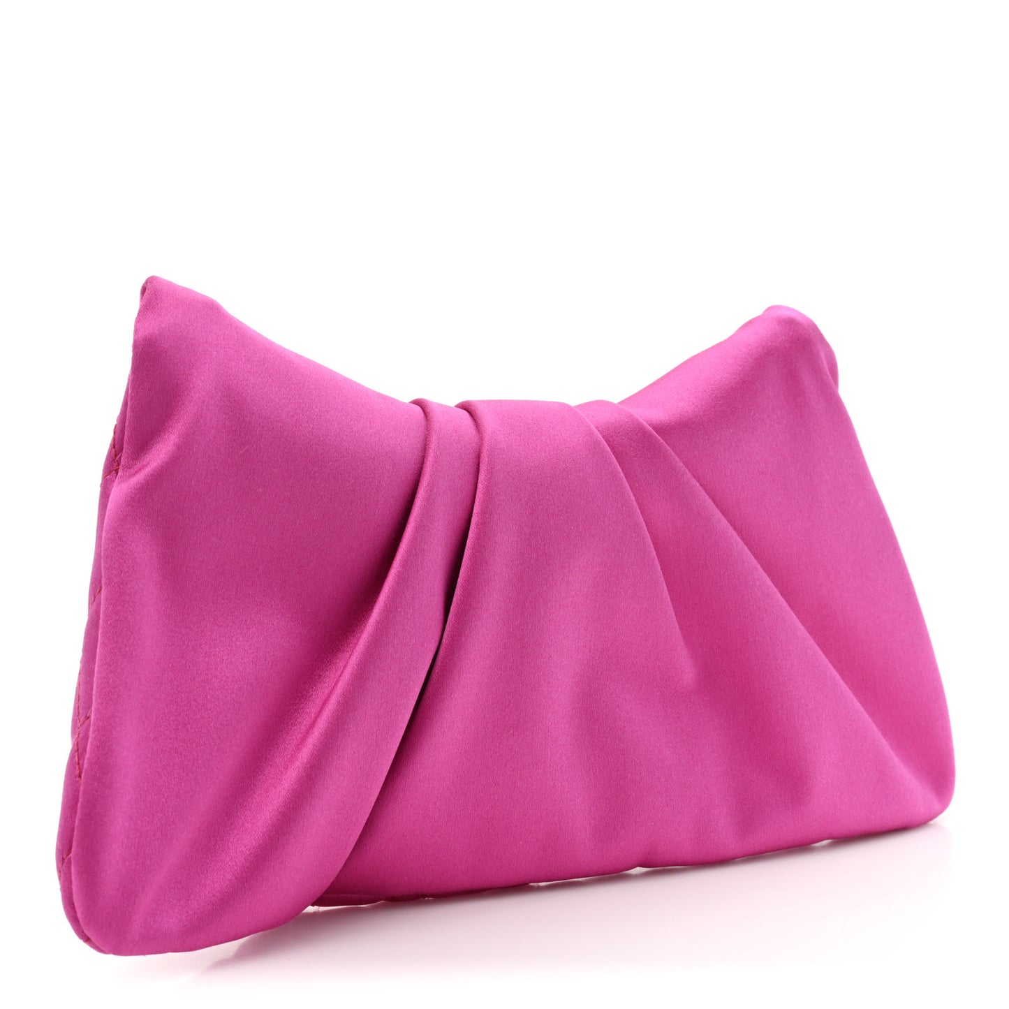 Satin Quilted Flap Clutch Fuchsia