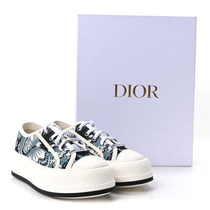 Christian Dior Cotton Butterfly Bandana Embroidered Walk'N'Dior Low Top Sneakers 35.5 Deep Blue 10 of 10