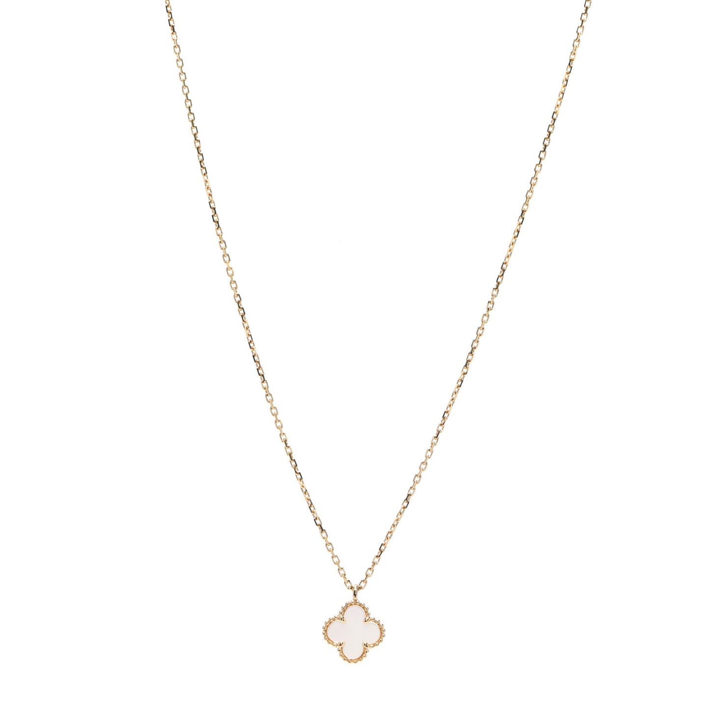 18K Yellow Gold Mother of Pearl Sweet Alhambra Pendant Necklace