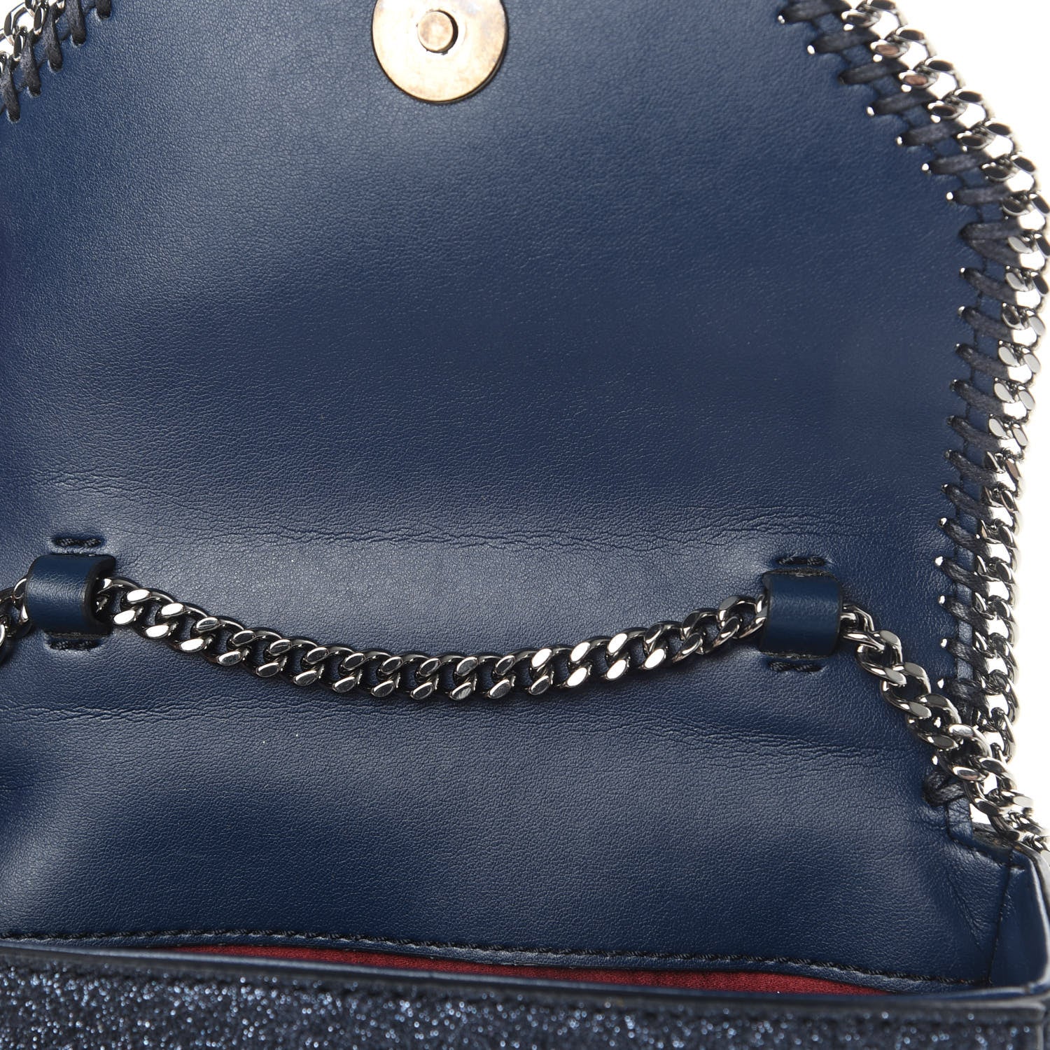 Stella McCartney Metallic Glitter Mini Falabella Box Shoulder Bag Blue 7 of 10