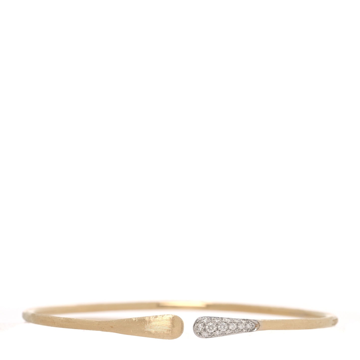 18K Yellow White Gold Diamond Lucia Kissing Cuff Bracelet