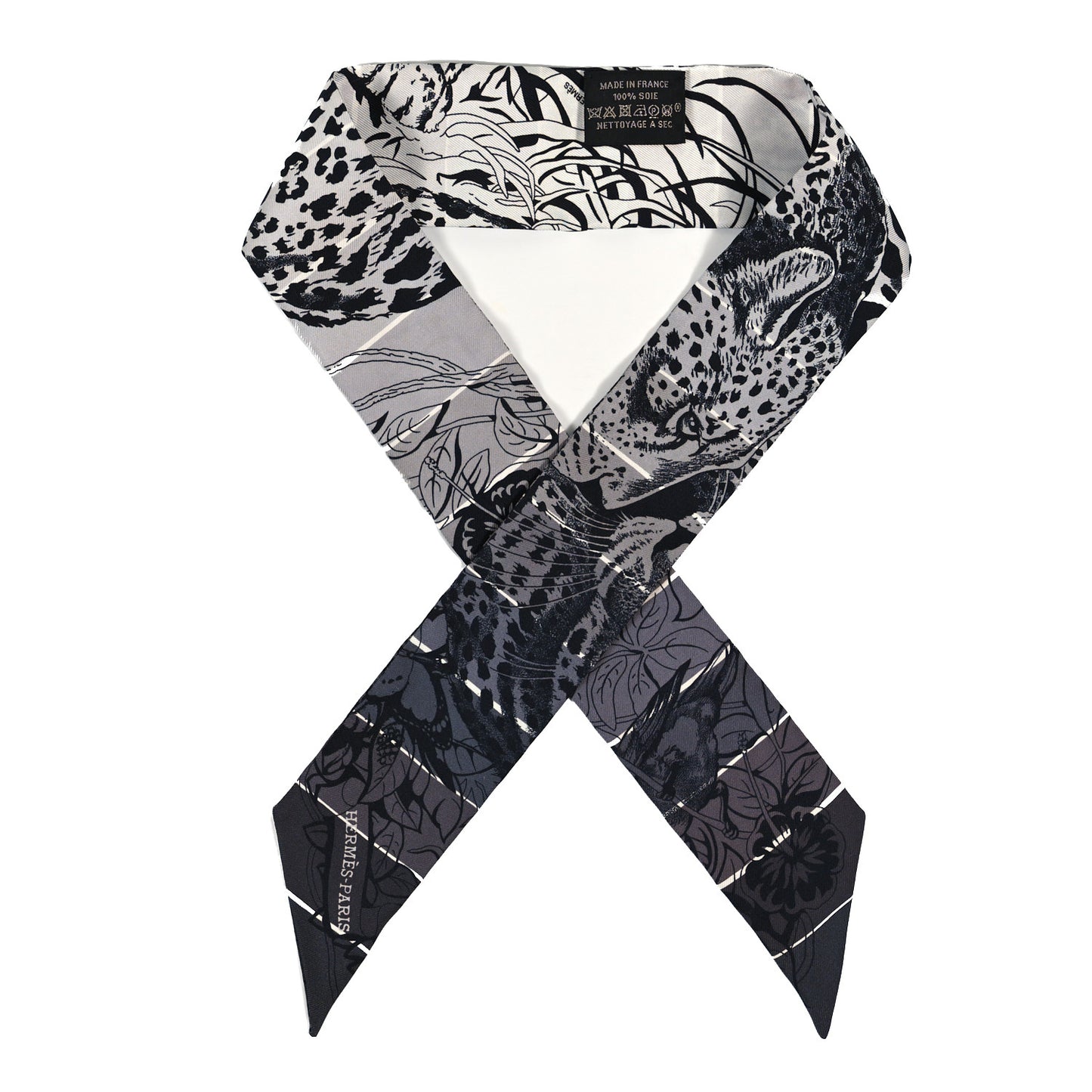 Silk Jungle Love Rainbow Twilly Gris Black White