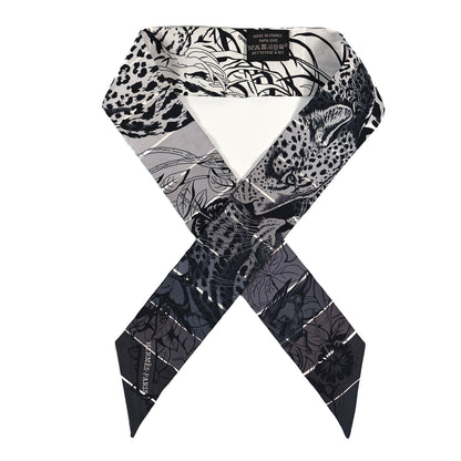 Hermes Silk Jungle Love Rainbow Twilly Gris Black White 1 of 3