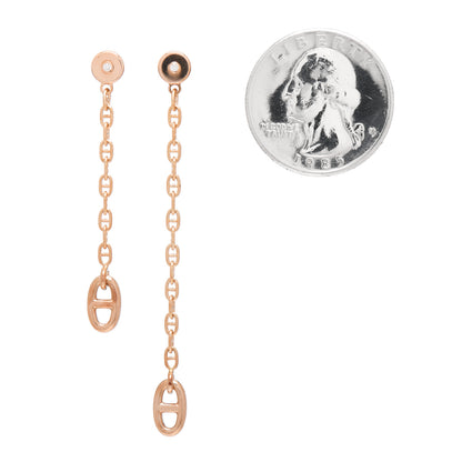 Hermes 18K Rose Gold Diamond TPM Farandole Drop Earrings 2 of 5