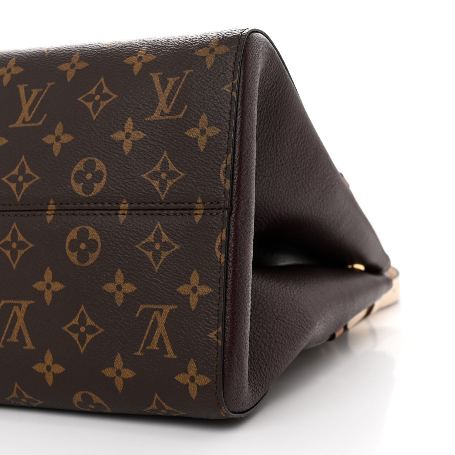 Louis Vuitton Calfskin Monogram Fold Tote MM Black Wine Cream 9 of 9