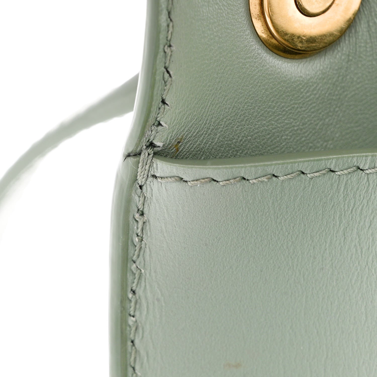 Saint Laurent Smooth Calfskin Carre Satchel Vert Opaline 11 of 14