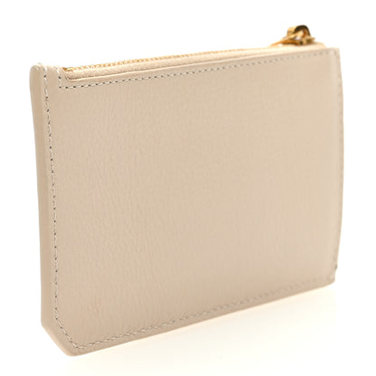 Saint Laurent Grained Calfskin Monogram 5 Fragments Zip Pouch Card Holder Beige 3 of 6