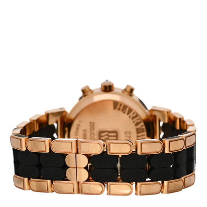 Harry Winston 18K Rose Gold Diamond Bezel 32mm Premier Chronograph Quartz Watch Black 3 of 5