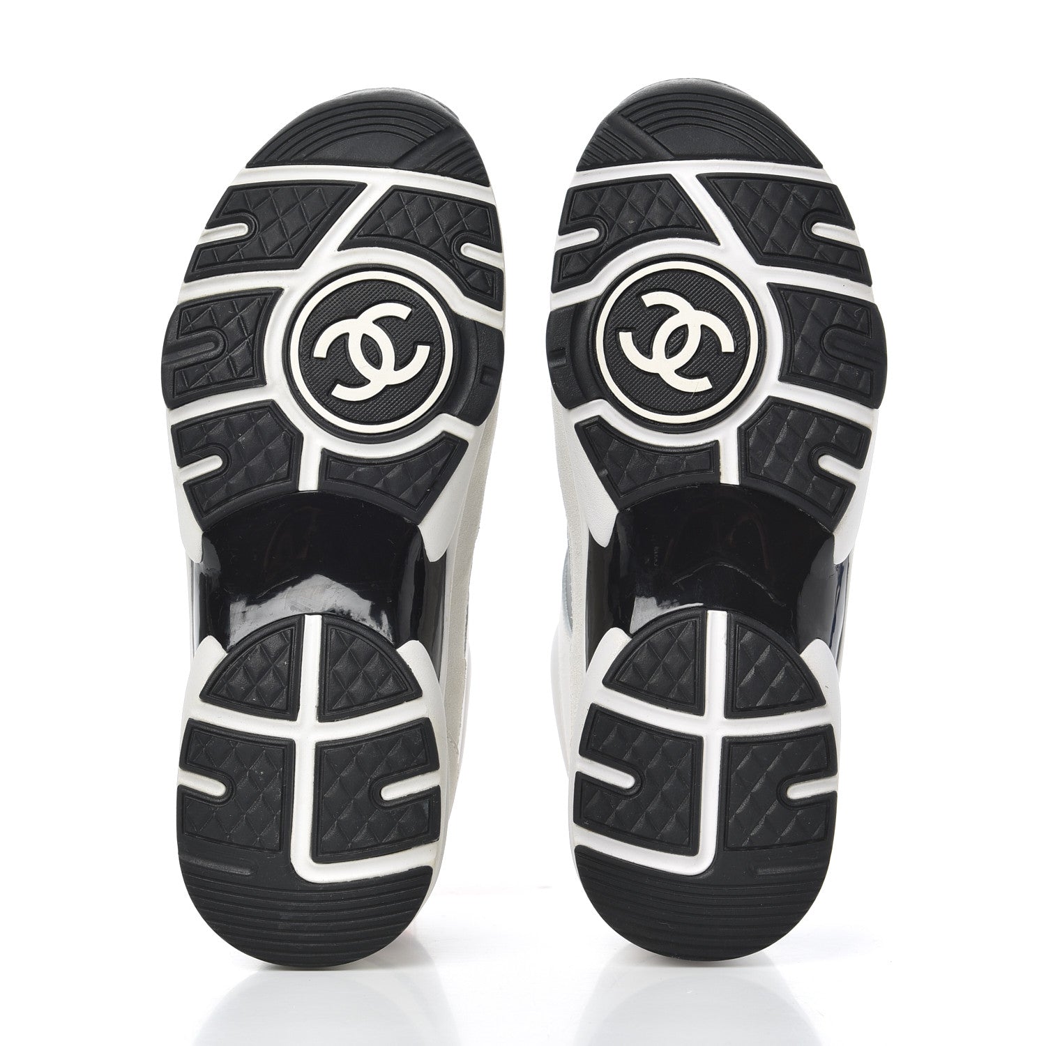 Chanel Nylon Calfskin Suede CC Womens Sneakers 37 White Orange 5 of 15