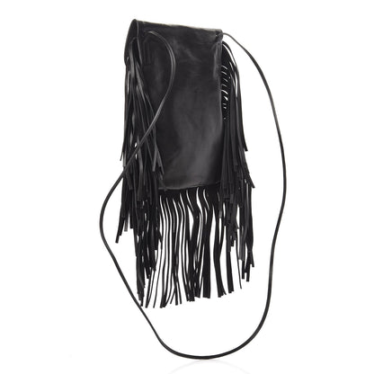 Saint Laurent Lambskin Fringe Small Anita Crossbody Bag Black 3 of 8