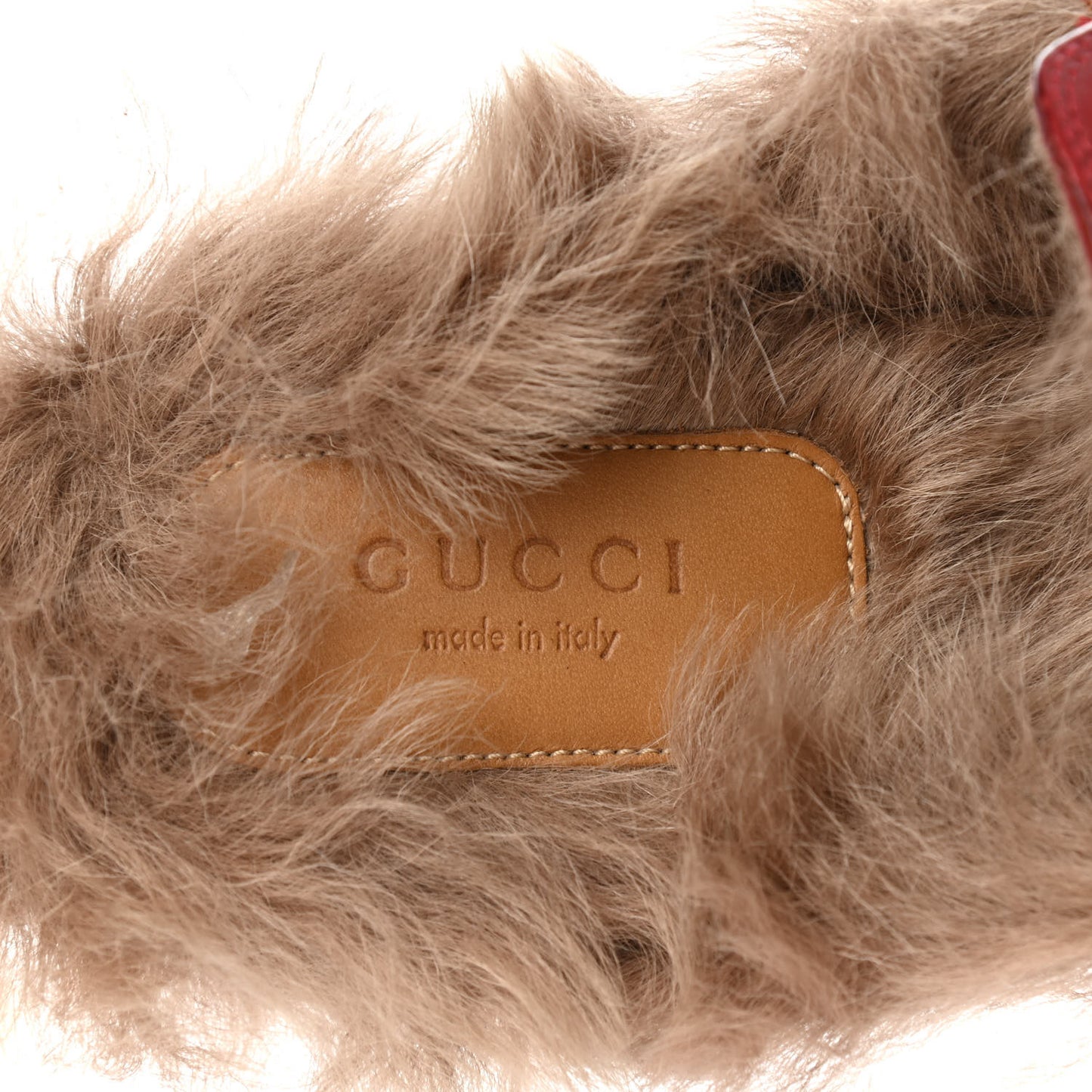 Betis Glamour Calfskin Fur Womens Princetown Slippers 35.5 Hibiscus Red Naturale