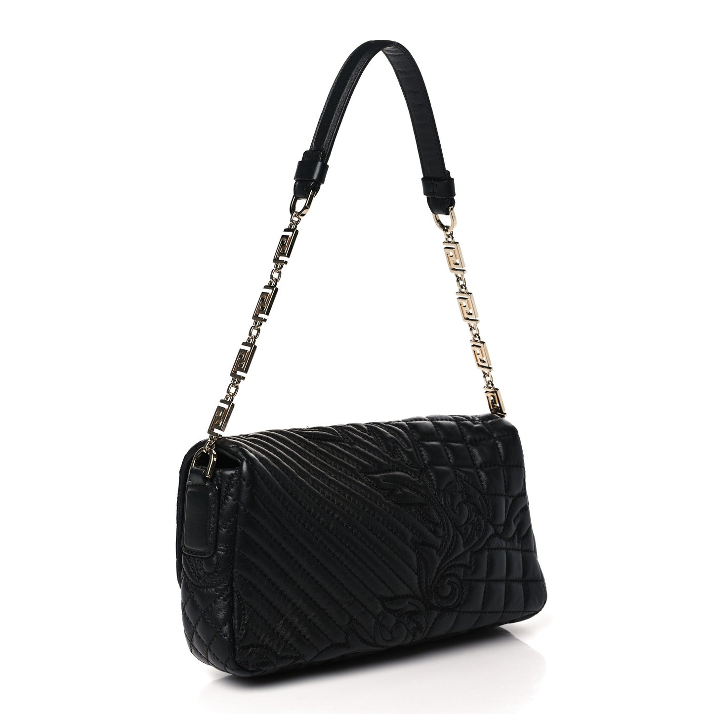 Nappa Barocco Quilted Calliope Vanitas Shoulder Bag Black
