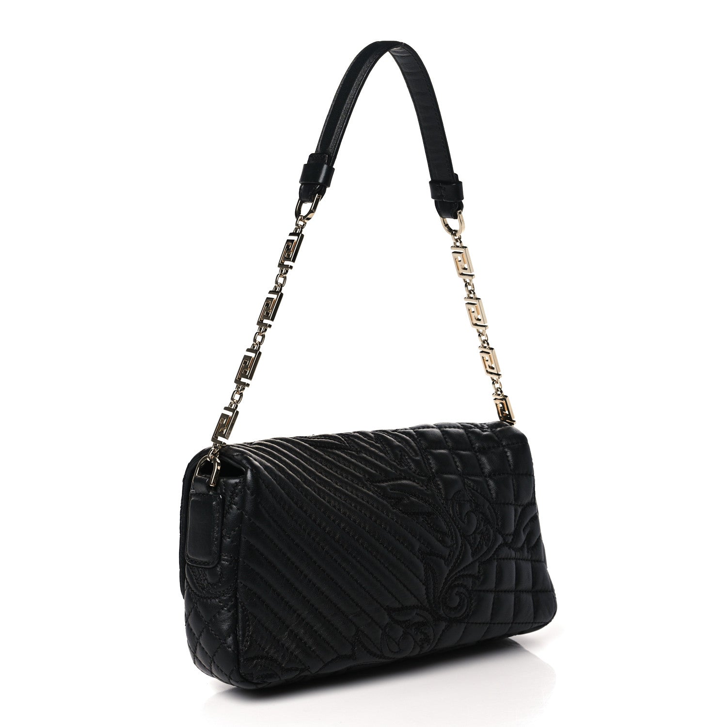 Versace Nappa Barocco Quilted Calliope Vanitas Shoulder Bag Black 4 of 10