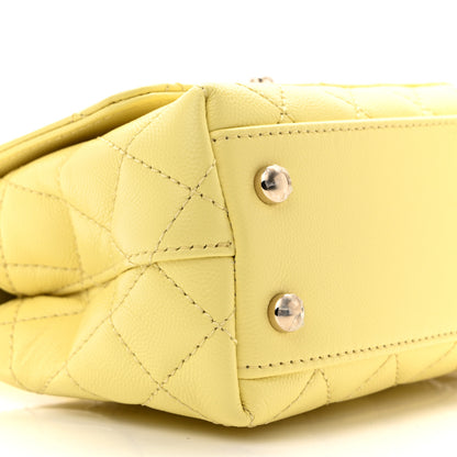 Chanel Caviar Quilted Extra Mini Coco Handle Flap Light Yellow 9 of 10