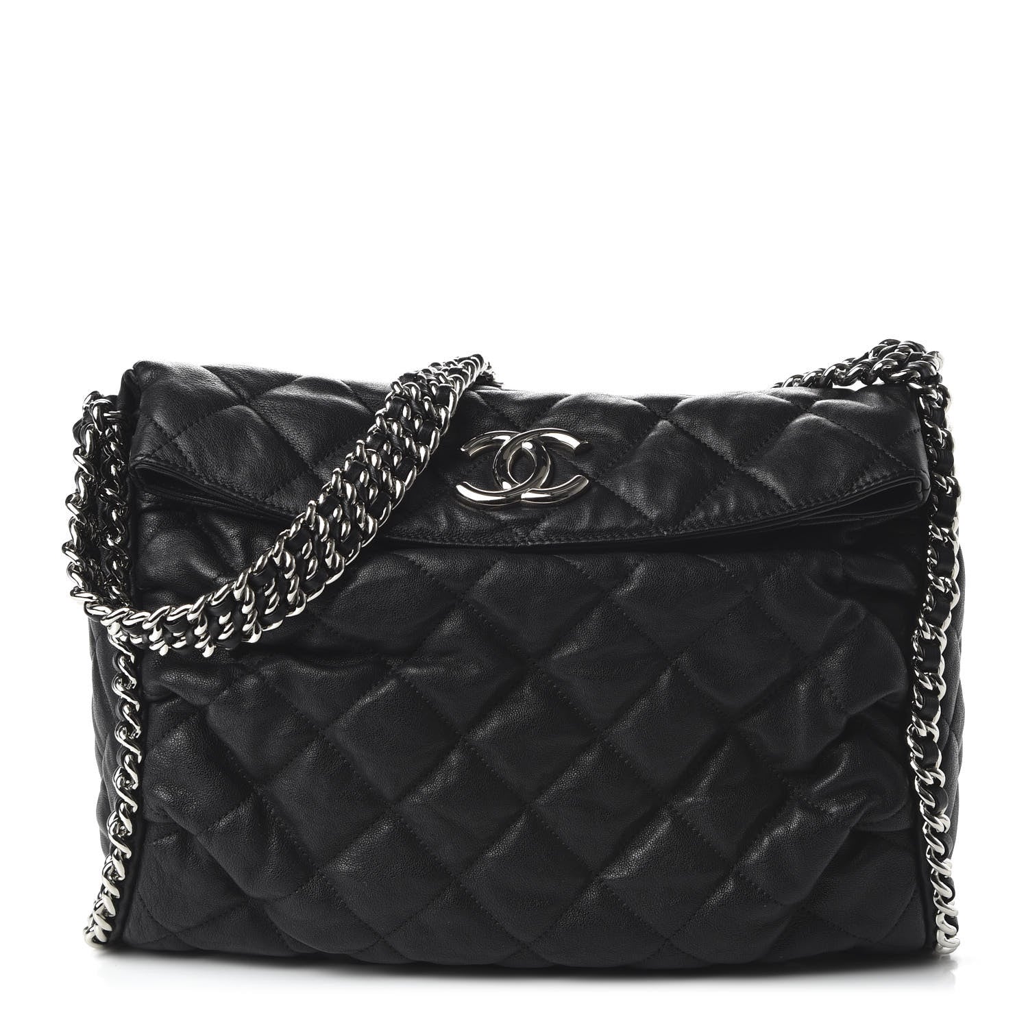 Chanel Washed Lambskin Chain Around Hobo Black 1 of 10