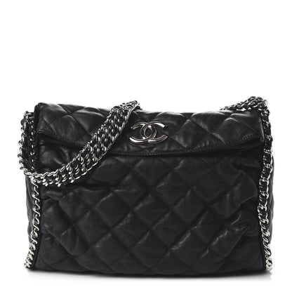Chanel Washed Lambskin Chain Around Hobo Black 1 of 10