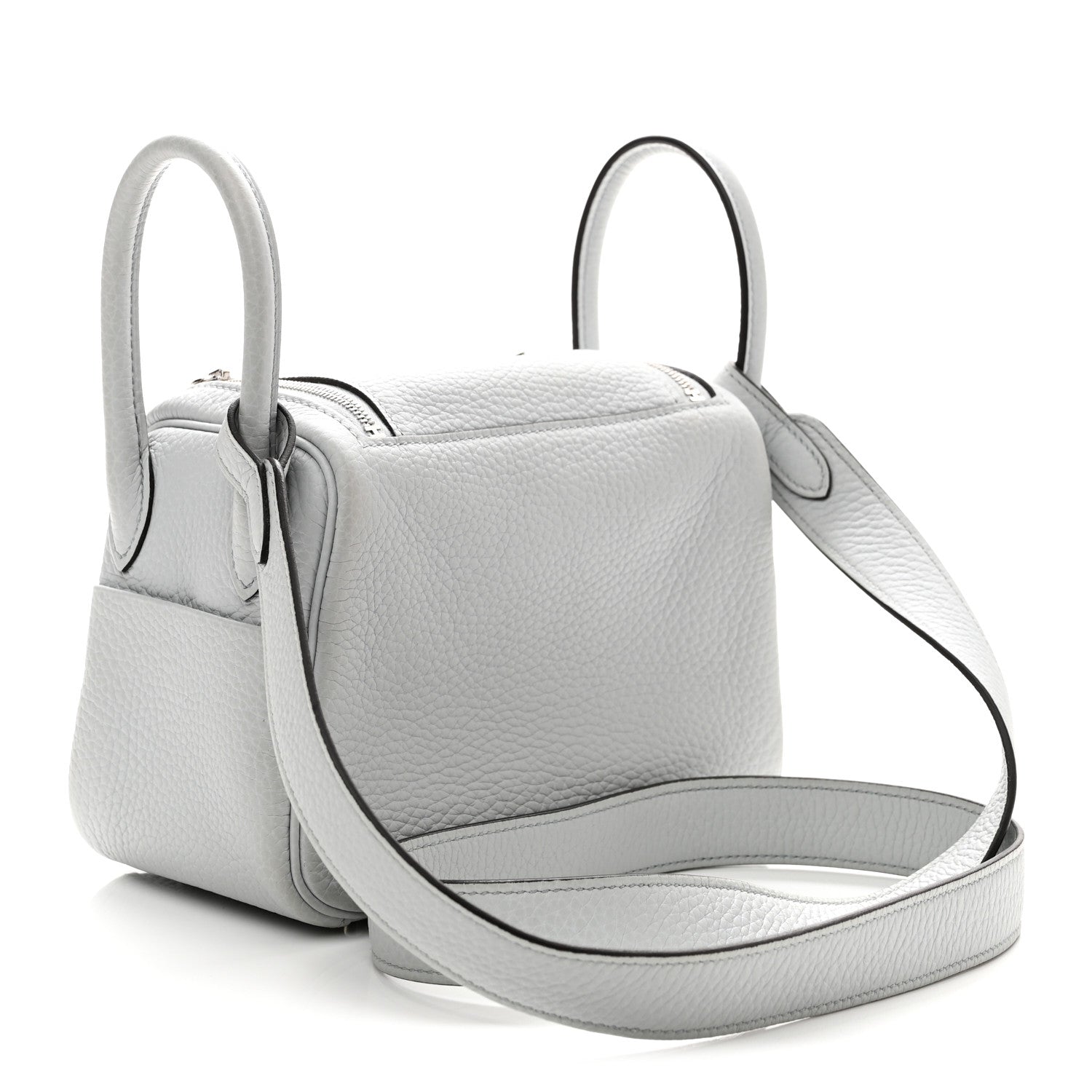 Hermes Taurillon Clemence Mini Lindy 20 Bleu Pale 3 of 11