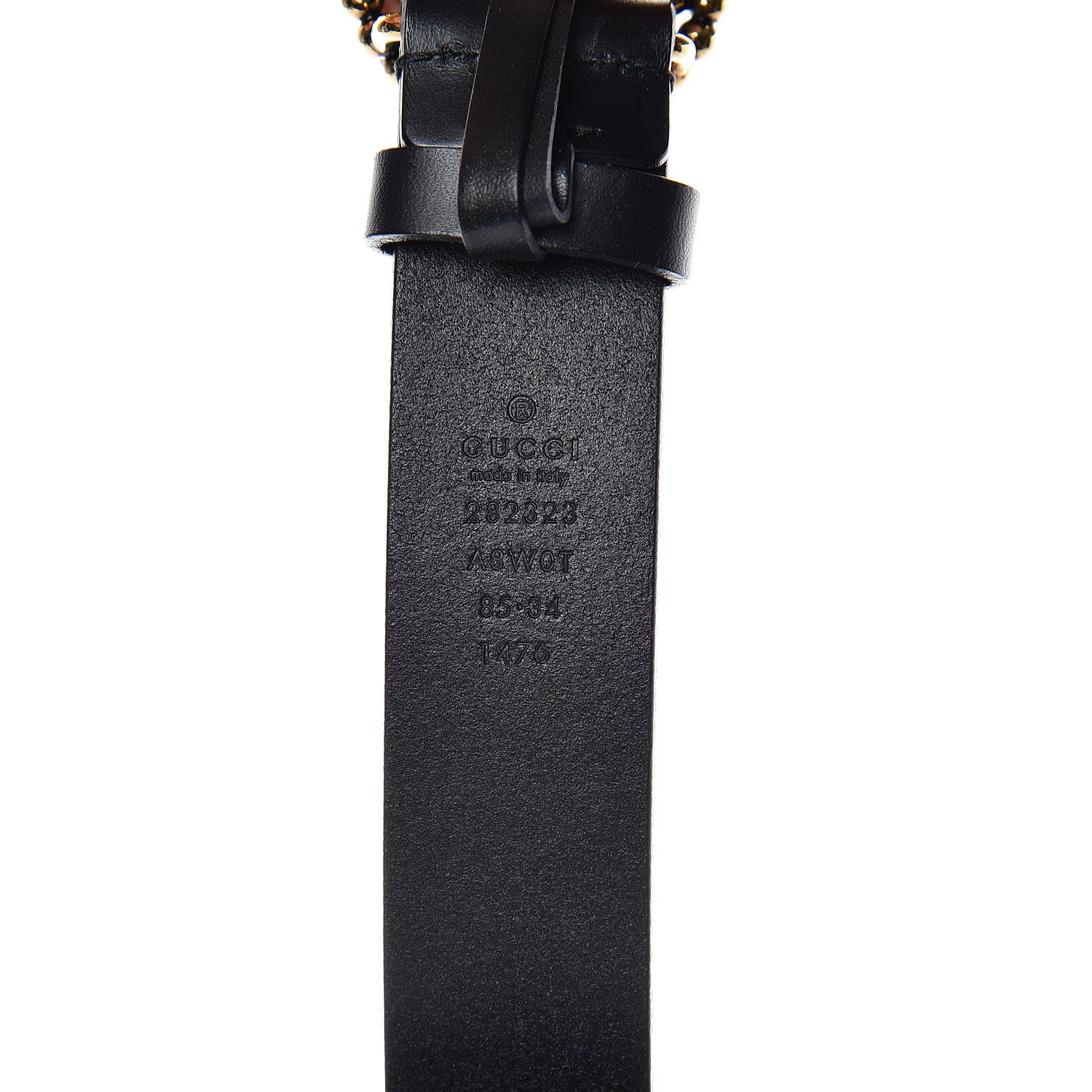 Gucci Margaux Calfskin Studded Interlocking G 30mm Belt 85 34 Black 6 of 7