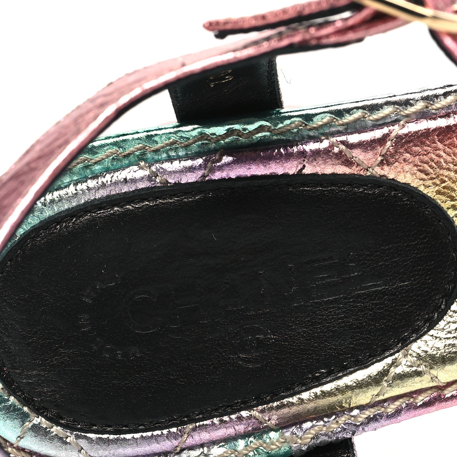 Chanel Goatskin Fantasy CC Pearl Thong Sandals 35.5 Multicolor 8 of 10