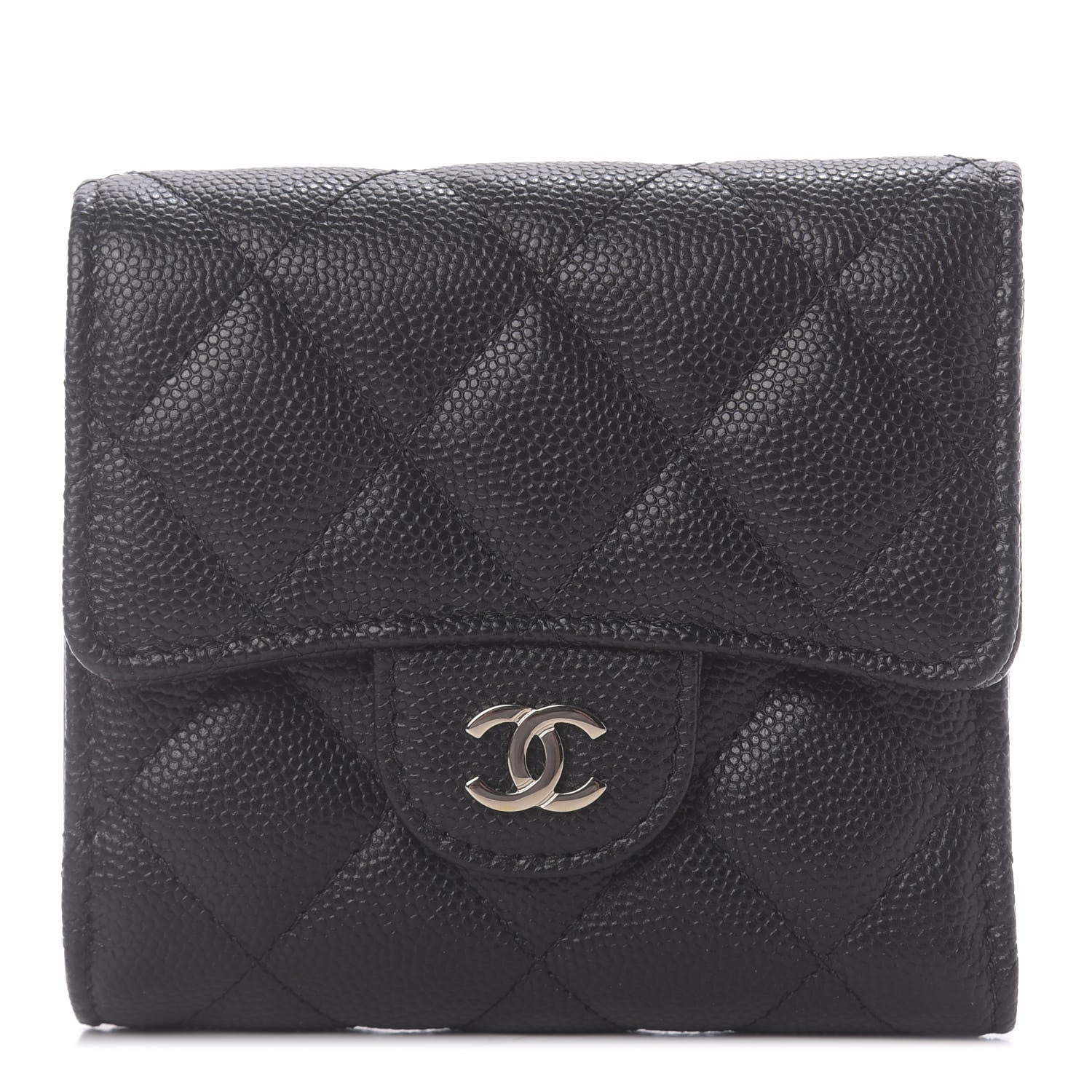 Chanel Caviar Quilted Compact Flap Wallet Black 1 of 9