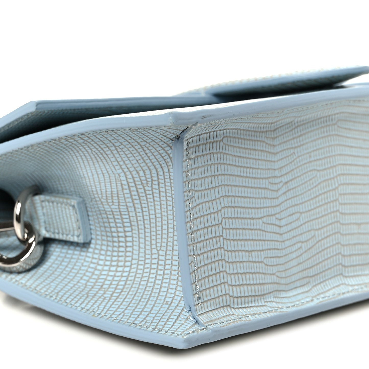 Calfskin Lizard Embossed Le Grand Bambino Light Blue
