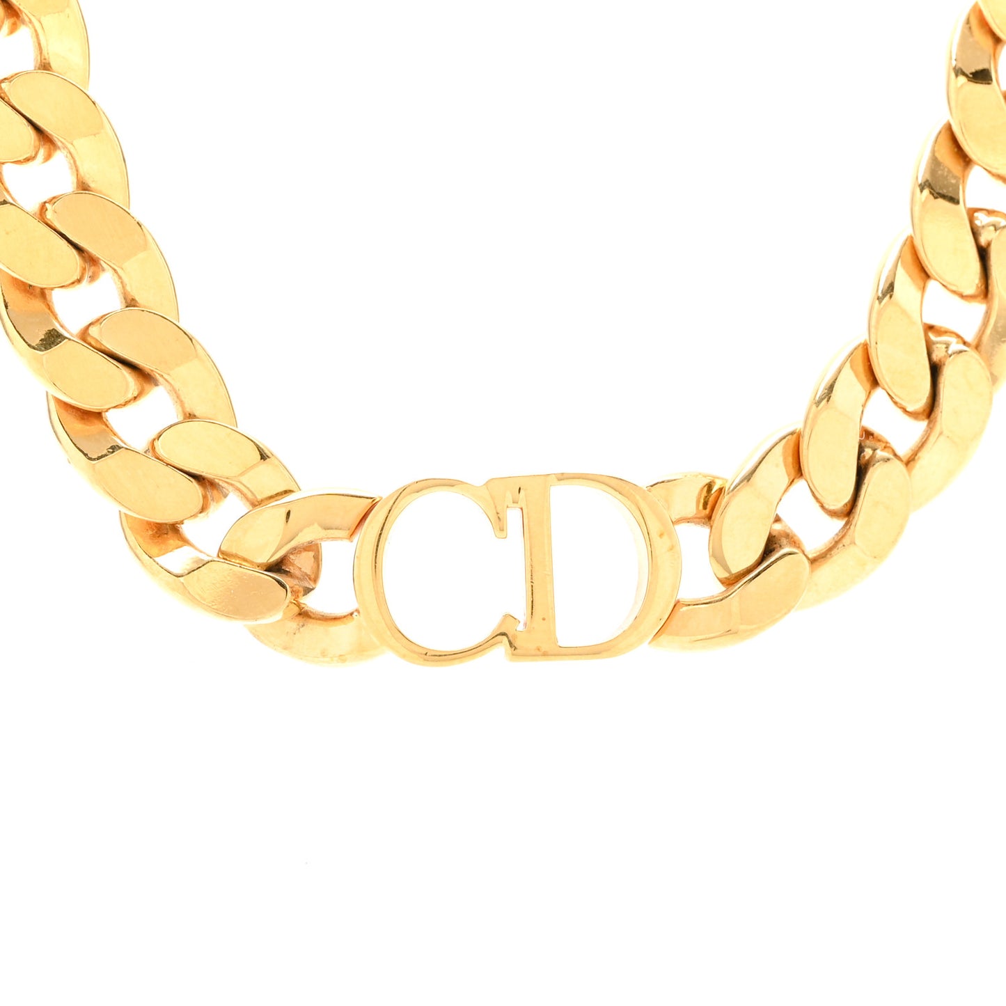Metal CD Choker Necklace Gold