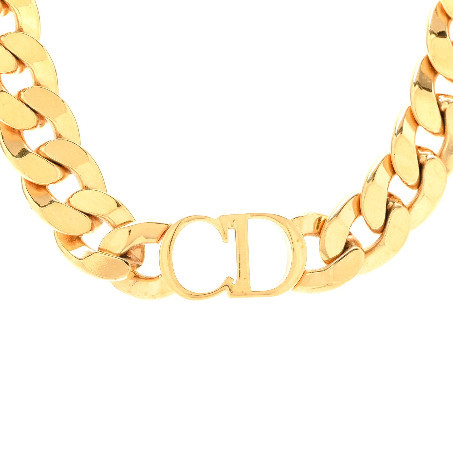 Christian Dior Metal CD Choker Necklace Gold 4 of 5