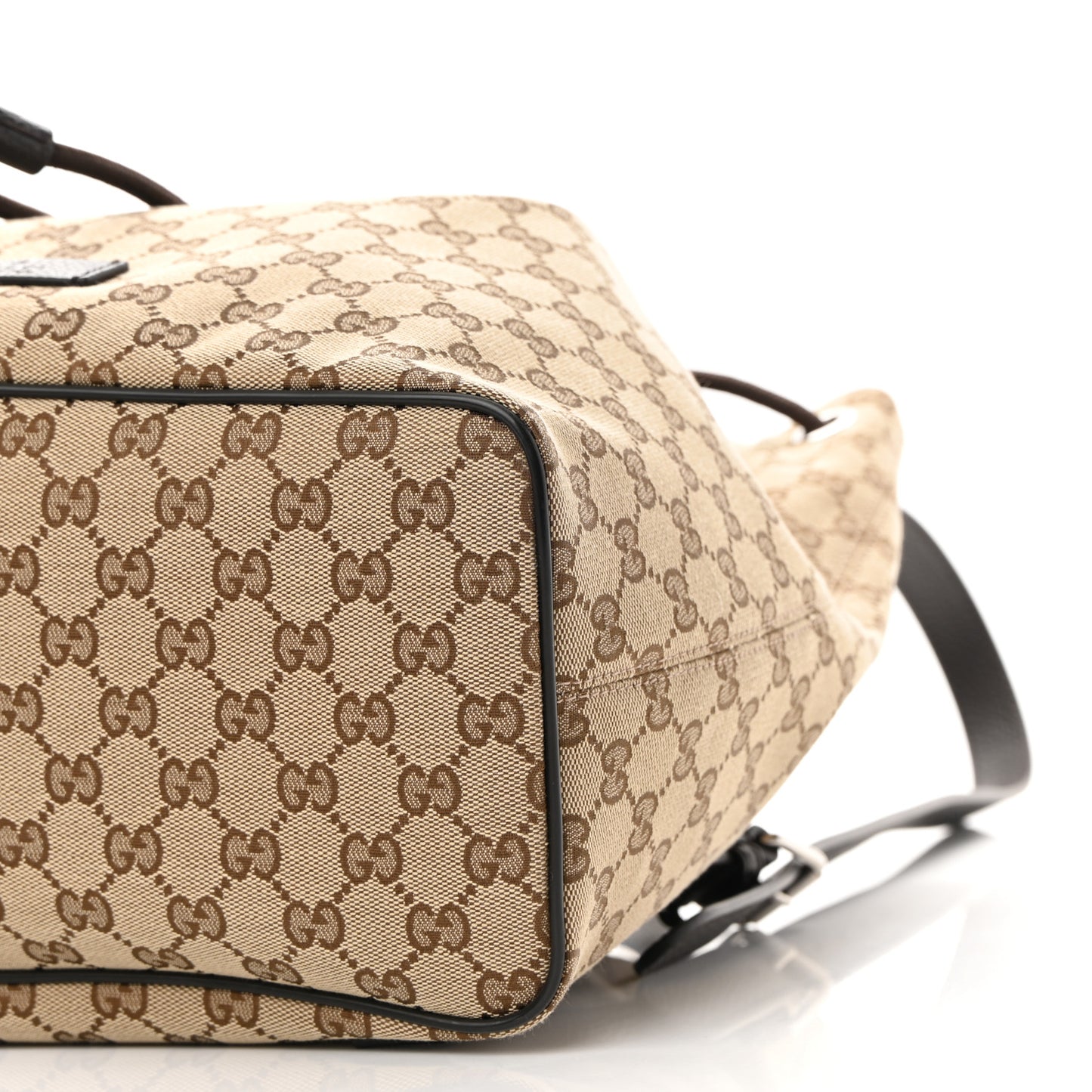 Monogram Dollar Calfskin O Drawstring Backpack Beige Ebony Testa di Moro Dark Chocolate