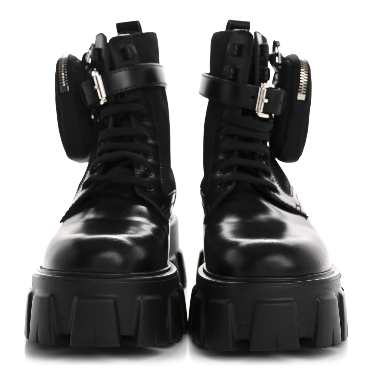 Spazzolato Rois Nylon Metal Triangle Logo Monolith Pouch Pocket 55mm Boots 36.5 Black