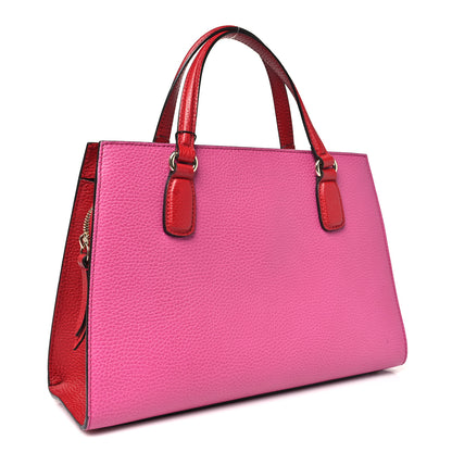 Gucci Dollar Calfskin Medium Soho Top Handle Satchel New Rosette Hibiscus Red 3 of 10