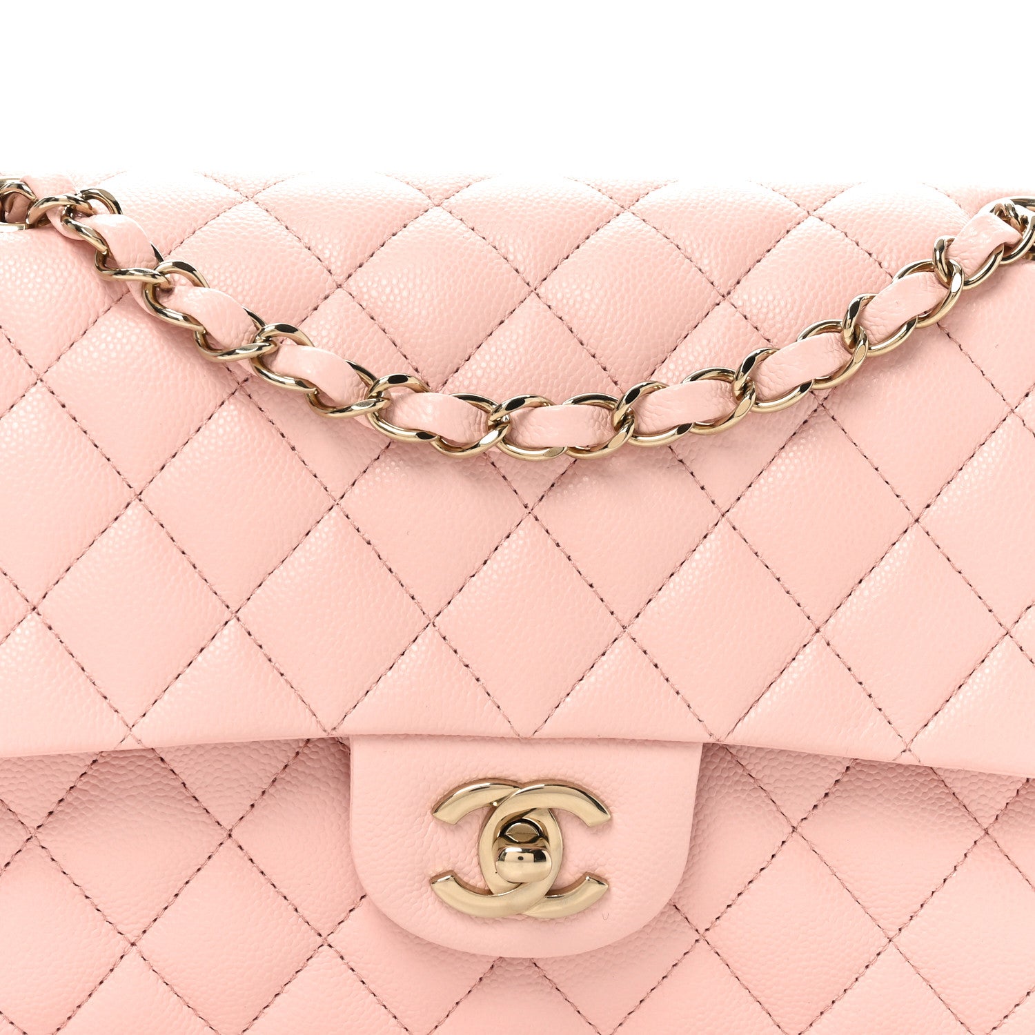 Chanel Caviar Quilted Medium Double Flap Light Pink 8 of 10