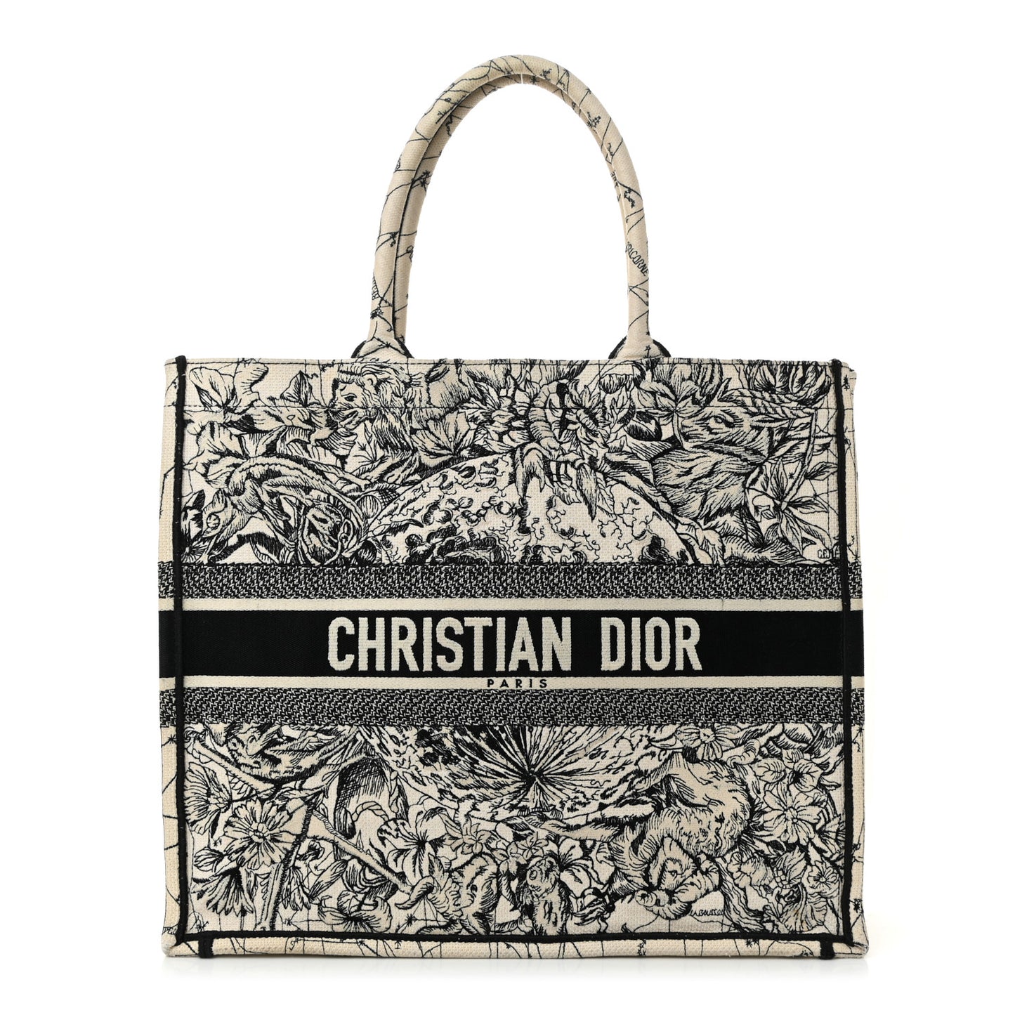Canvas Embroidered Zodiac Book Tote Latte Multicolor