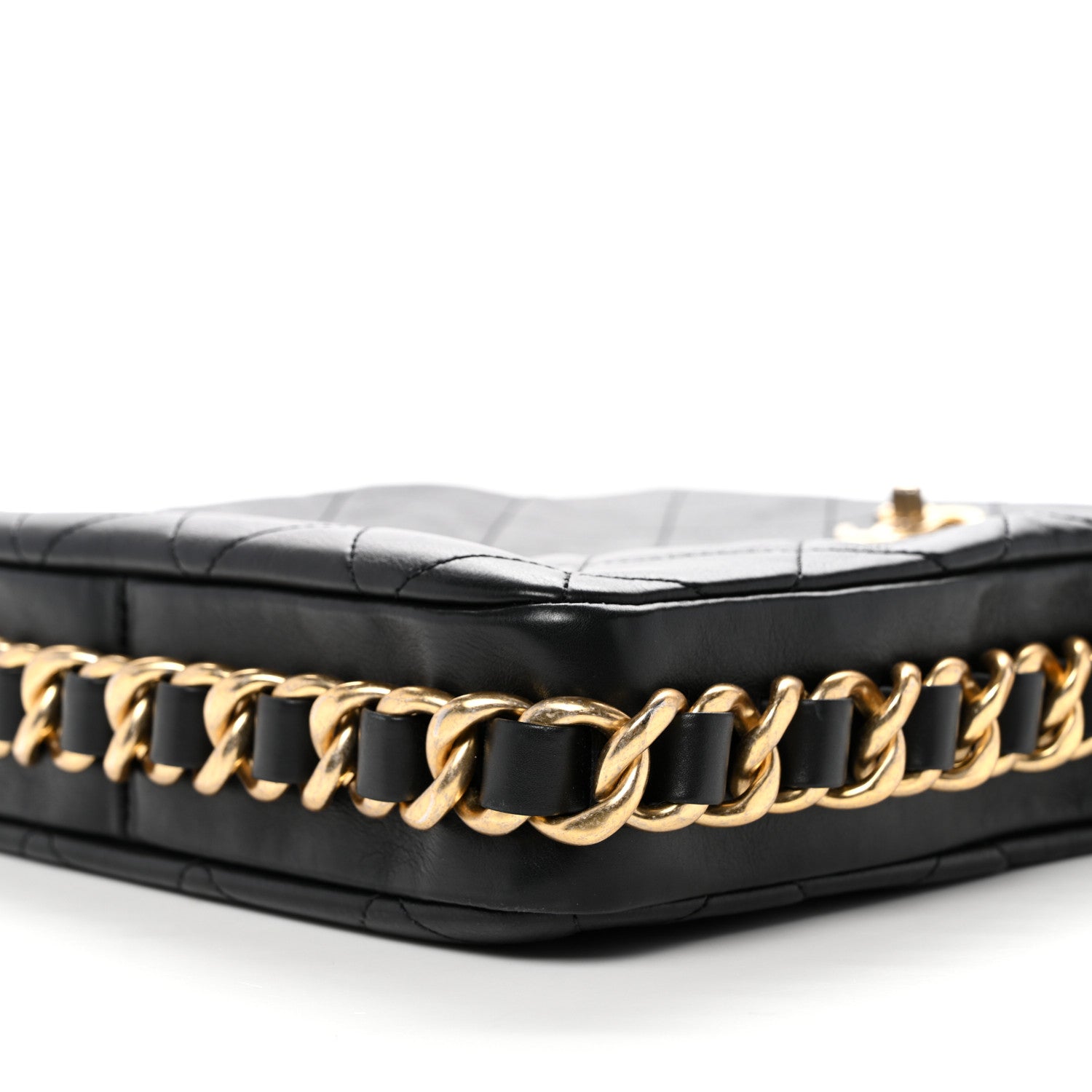 Chanel Calfskin Quilted Framing Chain Hobo Black 9 of 10