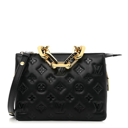 Louis Vuitton Lambskin Embossed Monogram Coussin BB Black 1 of 9