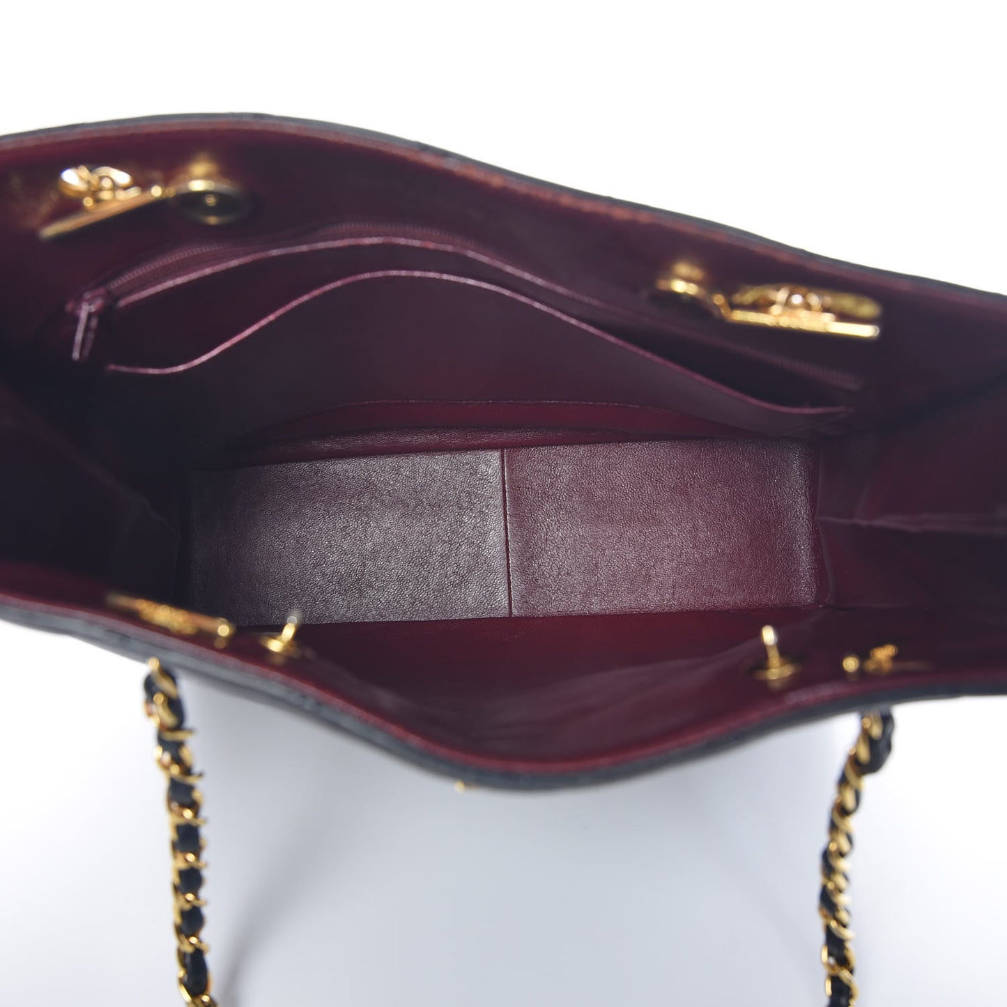 Lambskin Quilted Shopping Tote Navy