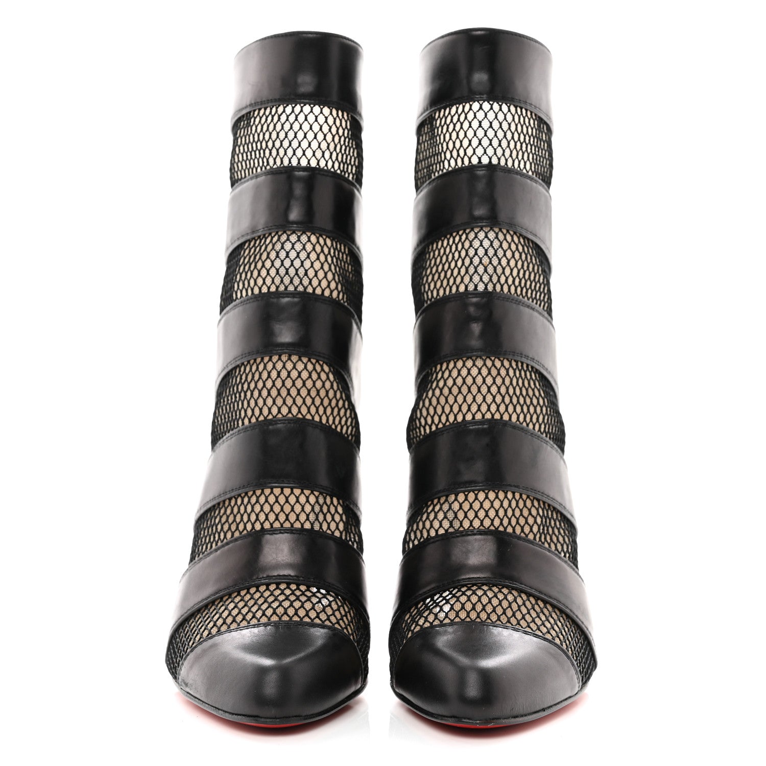 Christian Louboutin Mesh Calfskin Vizu 100 Ankle Boots 37 Black 2 of 8
